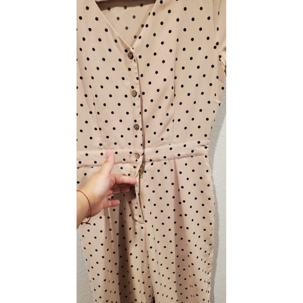 POLAGRAM Nude Polka Black Dots Jumpsuit - Picture 4 of 7